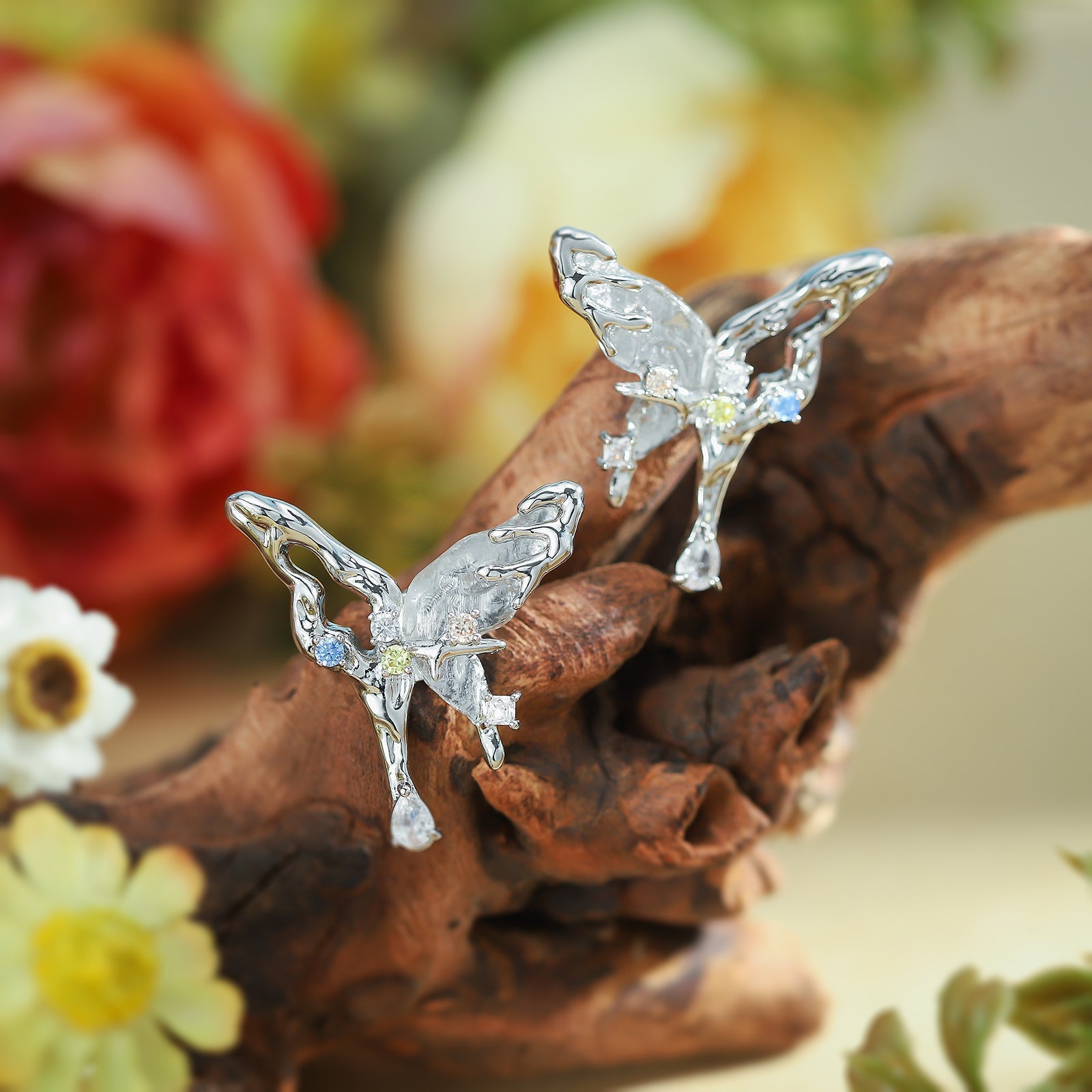 Melting Aurora Butterfly Earrings