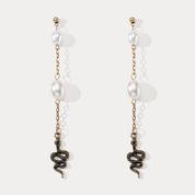 Snake Pearl Drop Earrings