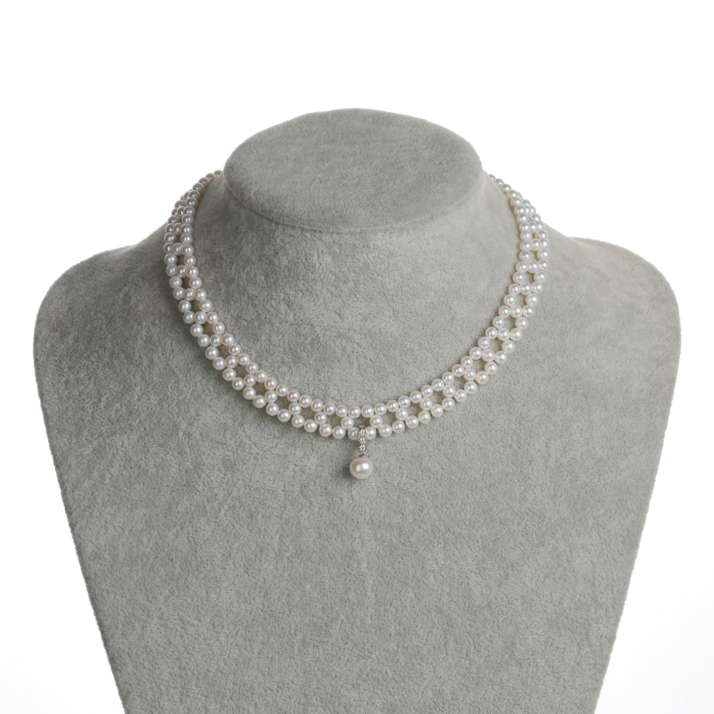 Woven Freshwater Pearl Pendant Necklace Strands