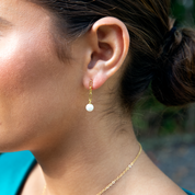 Tiny White Pearl Drop Earrings