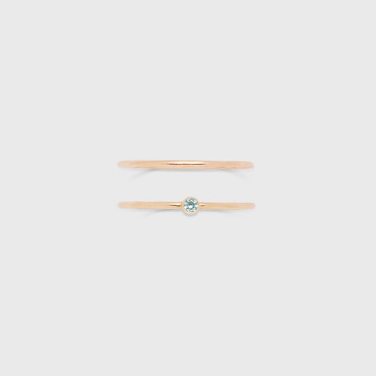 14k Birthstone Stacking Ring Set for Women