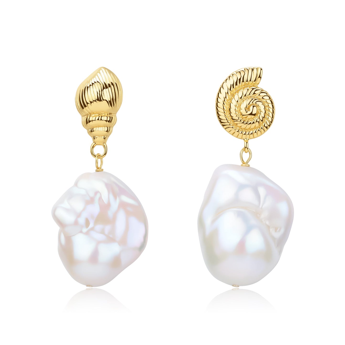 Baroque Pearl Shell Conch Earrings