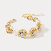 Diamond Blossom Pearl Bracelet