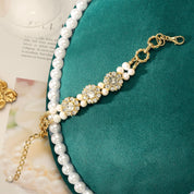 Diamond Blossom Pearl Bracelet