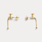 Gold Water Faucet Earrings