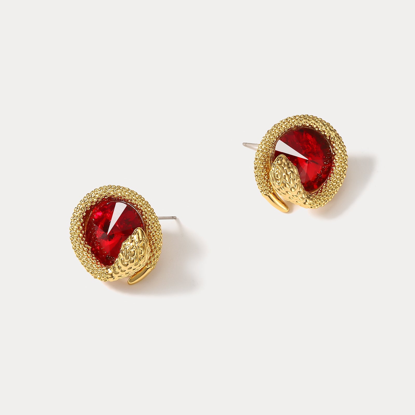 Golden Snake Stud Earrings