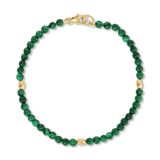 Malachite Beaded Bracelet in Bali Style