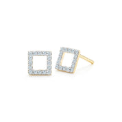 *14kt Mini Diamond Square Stud