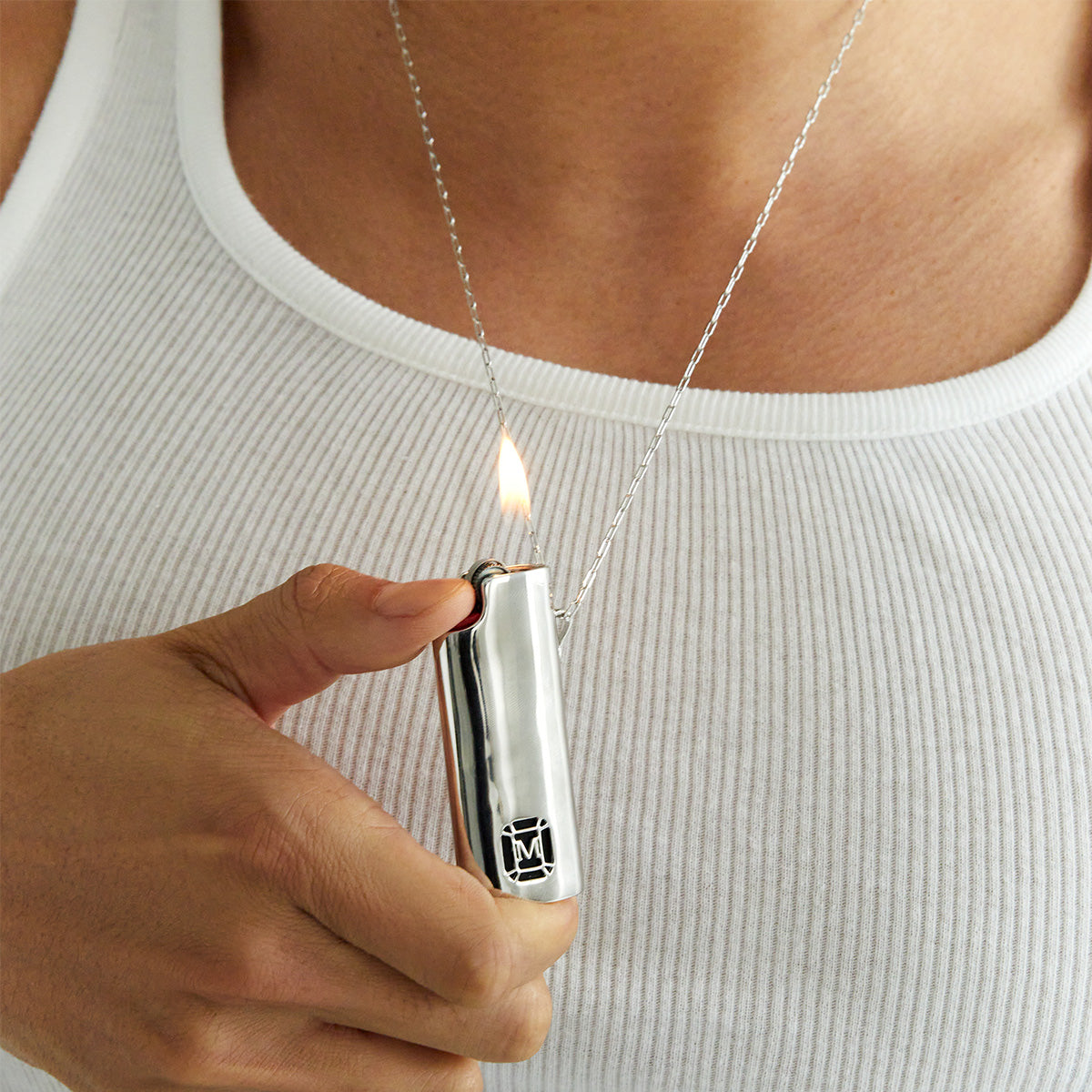 Silver Lighter Holder Necklace