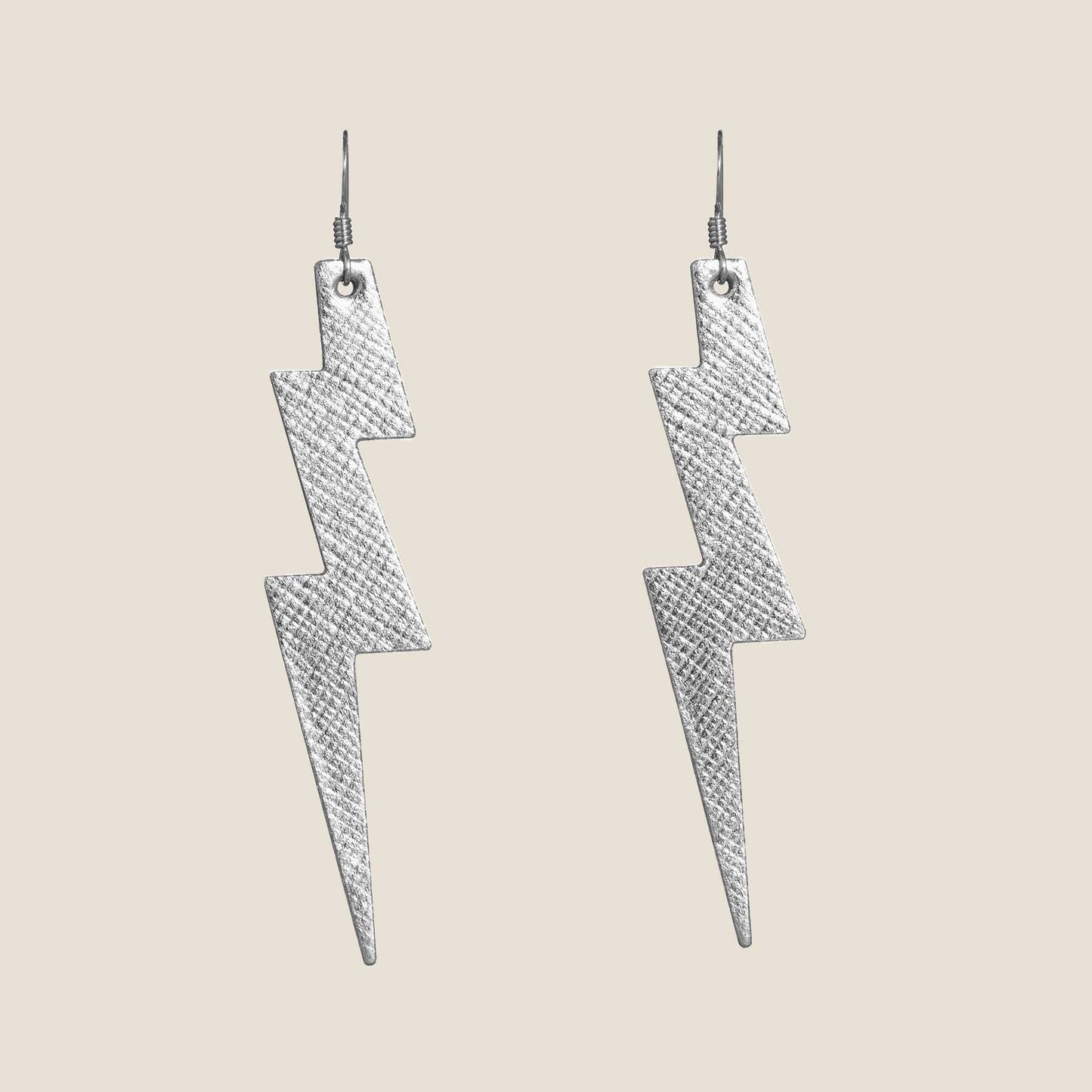 Silver Lightning Bolt Leaf Design