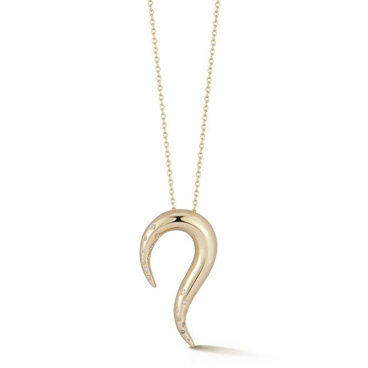 14kt Gold Swoosh Design Necklace