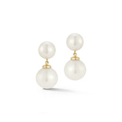 14kt Duo Pearl Dot Drop Earrings