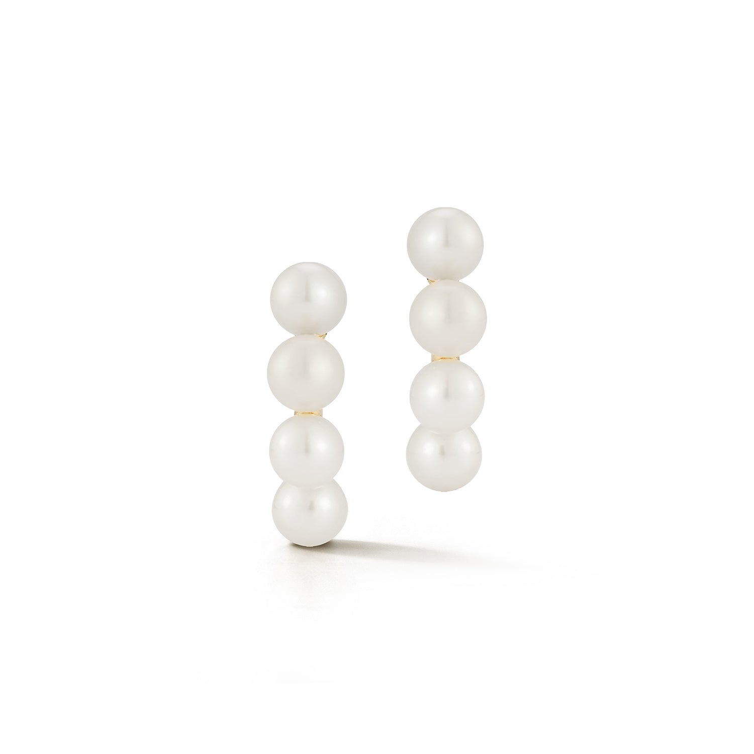 14kt 4 Point Pearl Hoops