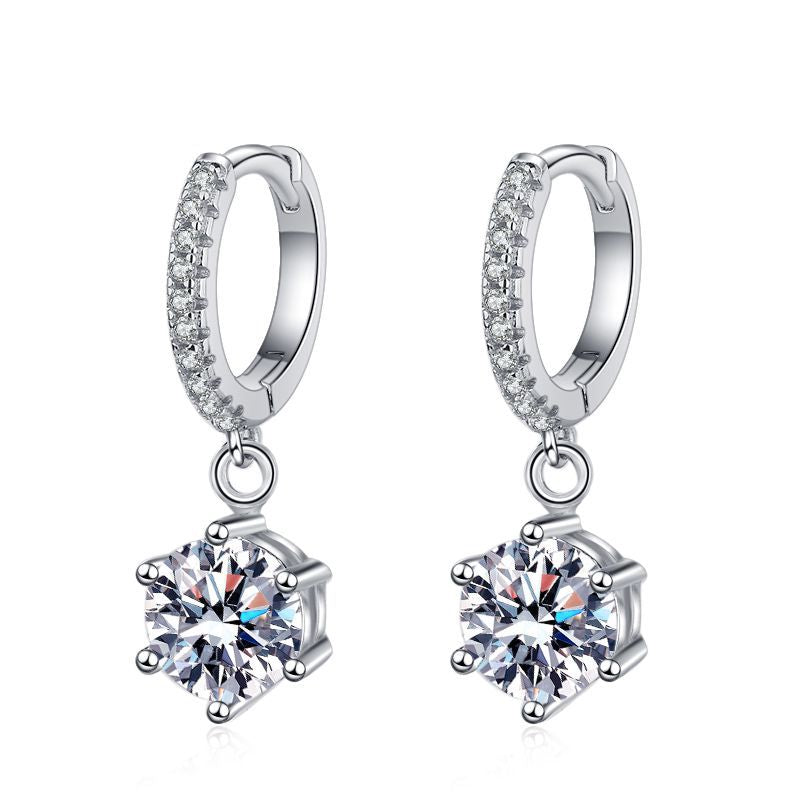 1.0 CTW Amie Radiant Drop Earrings Moissanite