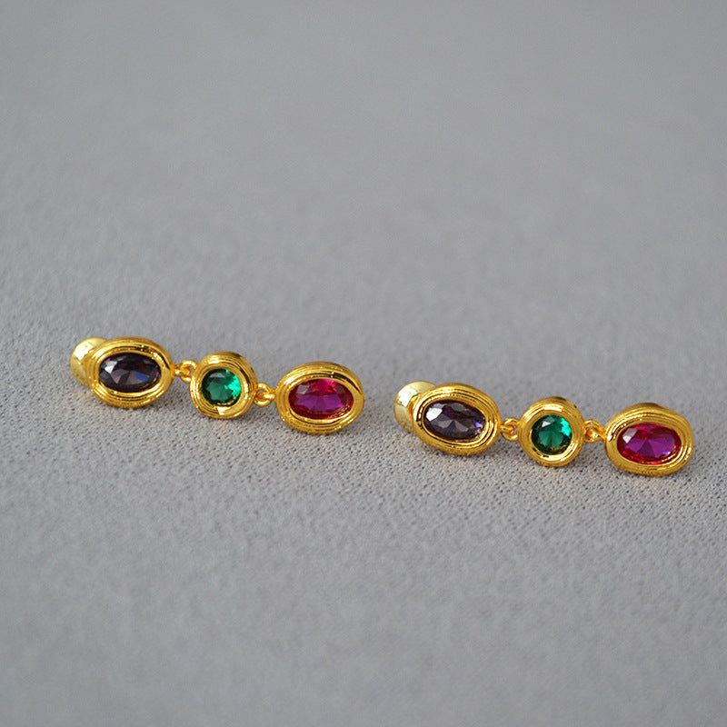 Multicolor Stones Drop Earrings