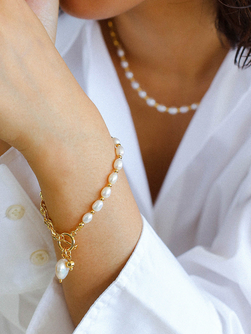 Freshwater Pearl Beaded Necklace and Bracelet Set