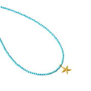 Turquoise Beaded Star Pendant Necklace