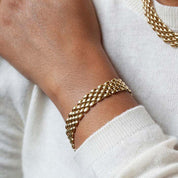 Wide Gold Watch Chain Bracelet