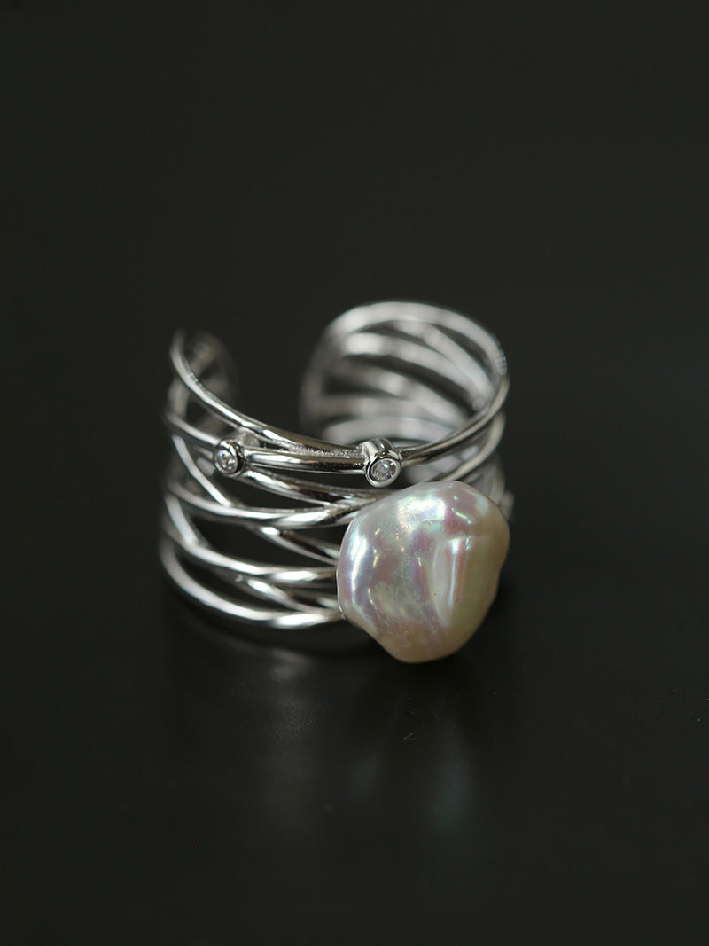 Multi-layer Baroque Pearl Ring Design