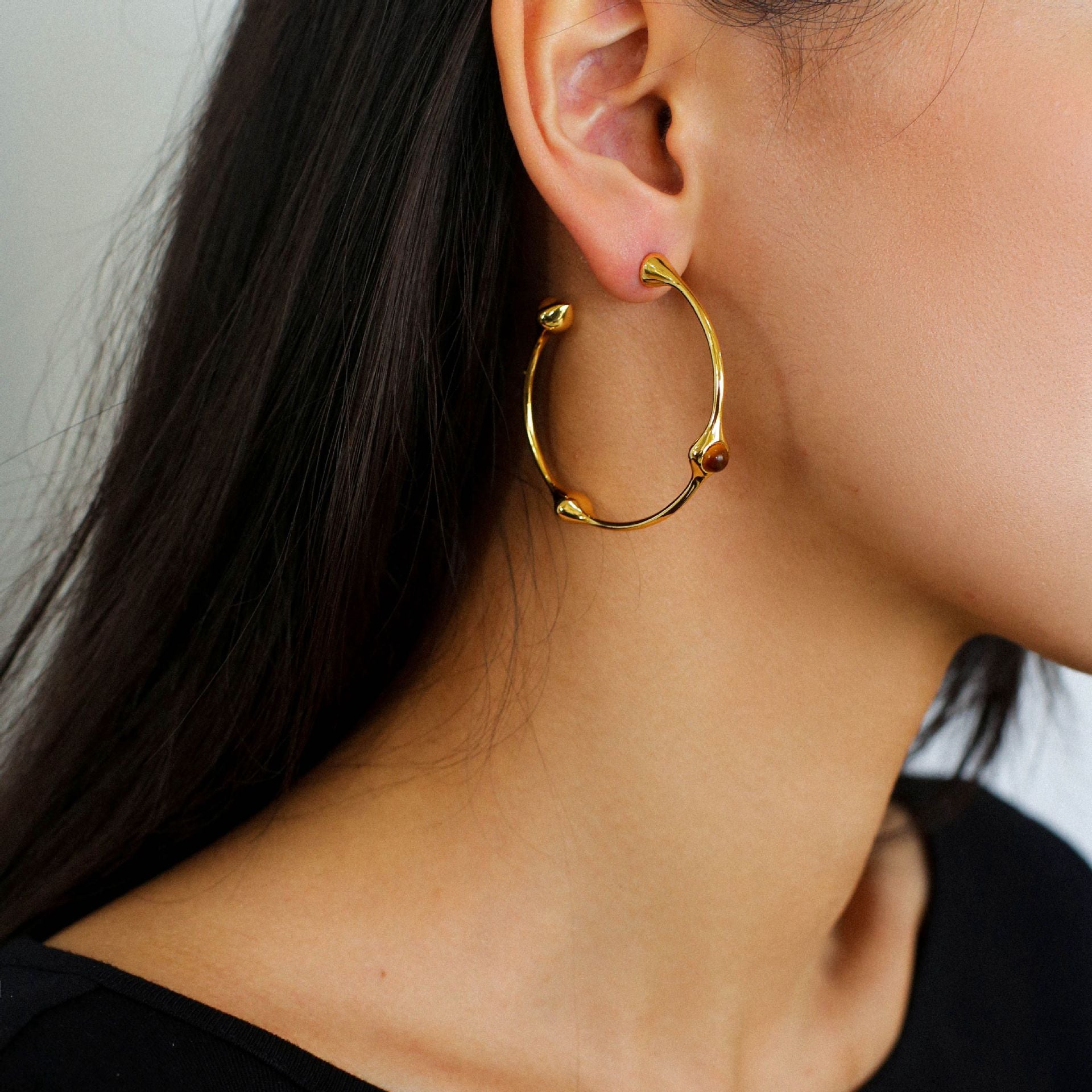 Onyx Hoop Earrings