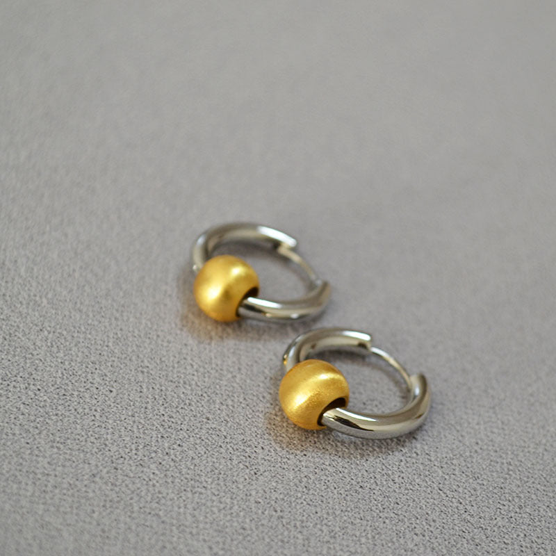 Cats Eye Ball Hoop Earrings