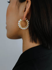 Circle Mini Pearl Earrings