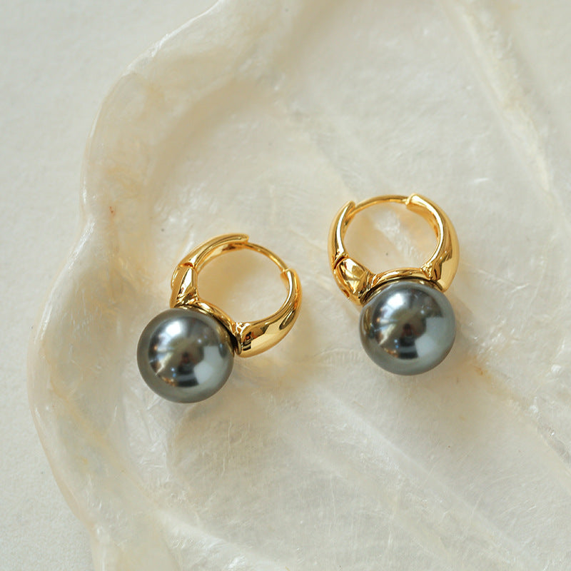 Classic Bucket-Shaped Swarovski Pearl Earrings