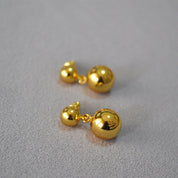 Dual Gold Balls Drop Earrings