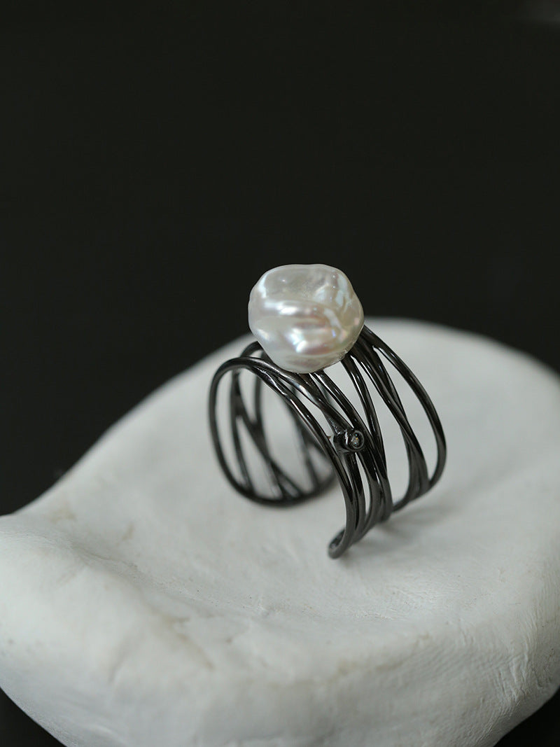 Multi-layer Baroque Pearl Ring Design