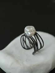 Crafted Multi-layer Baroque Pearl Ring