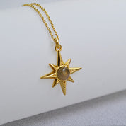 Labradorite Stone Star Pendant Necklace