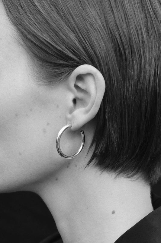 Small Silver Hoop Earrings in Classic Style