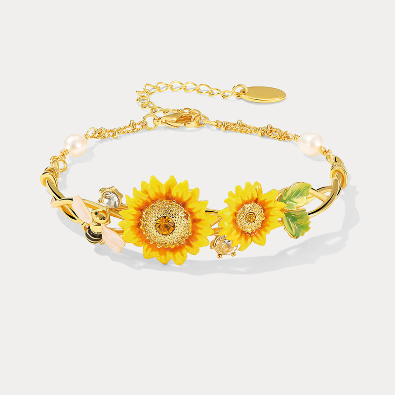 Sunflower & Bee Bracelet