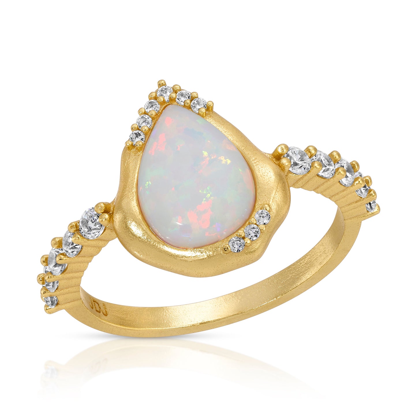 Opal Solitaire Ring in Lustrous Design