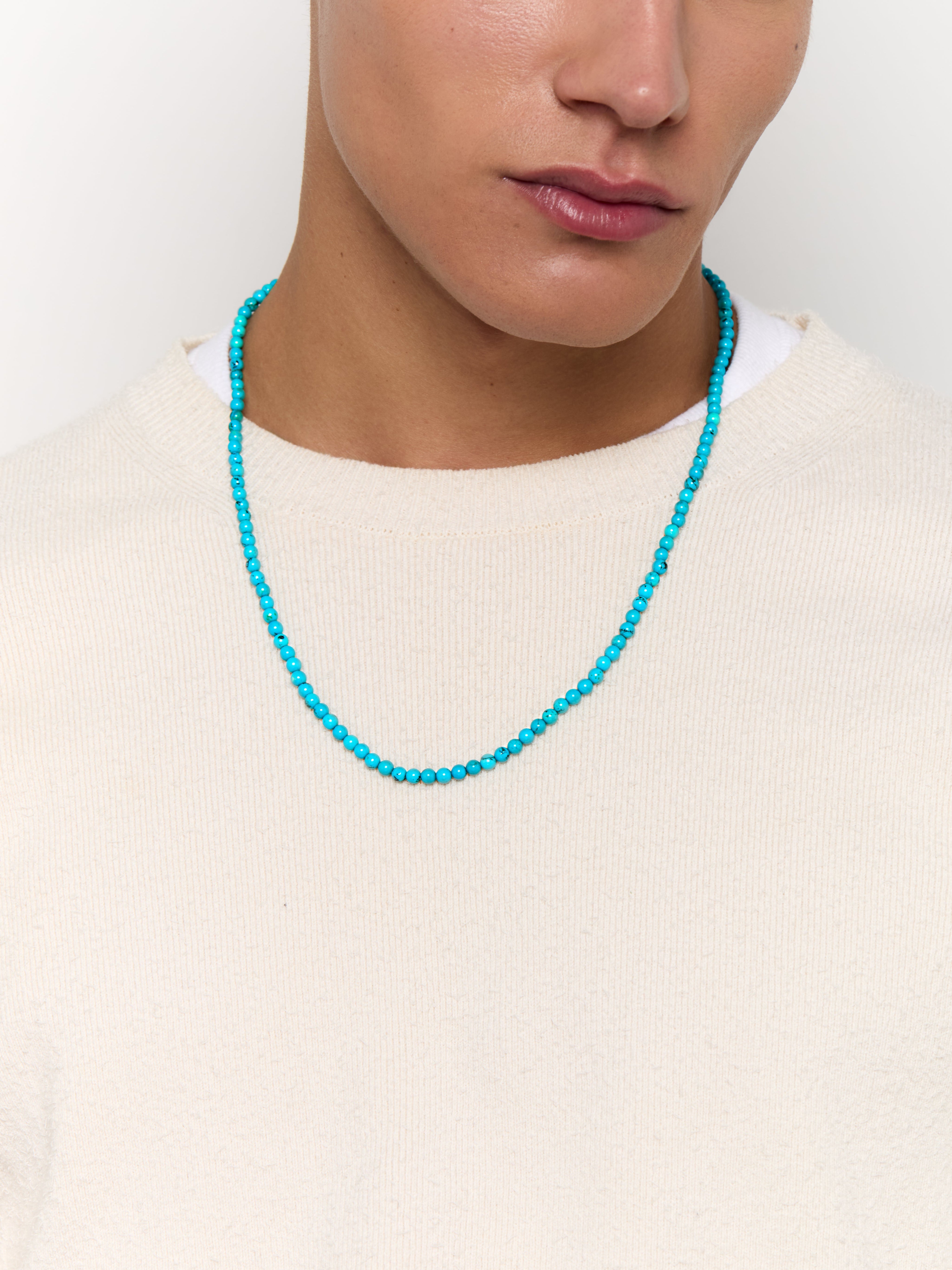 14kt Turquoise Beaded Necklace 22"