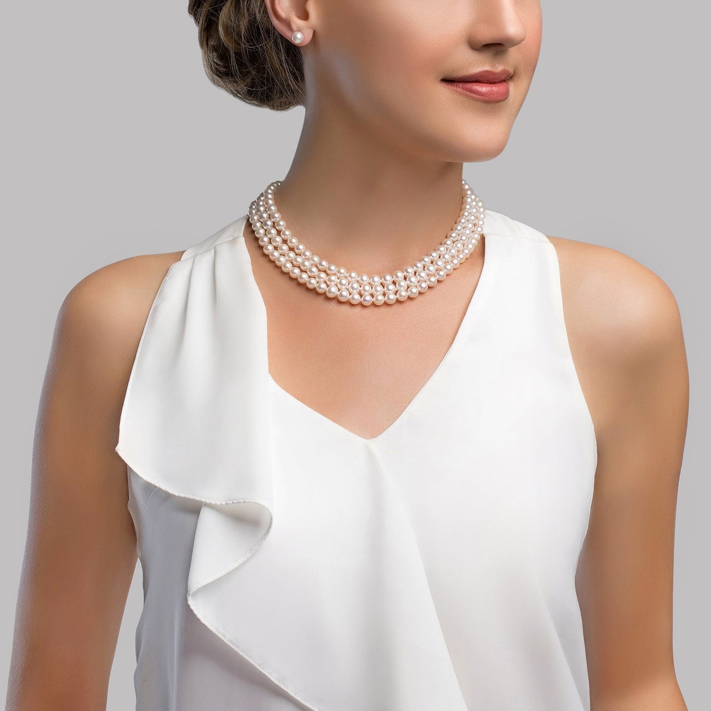 Triple Strand Freshwater Pearl Necklace