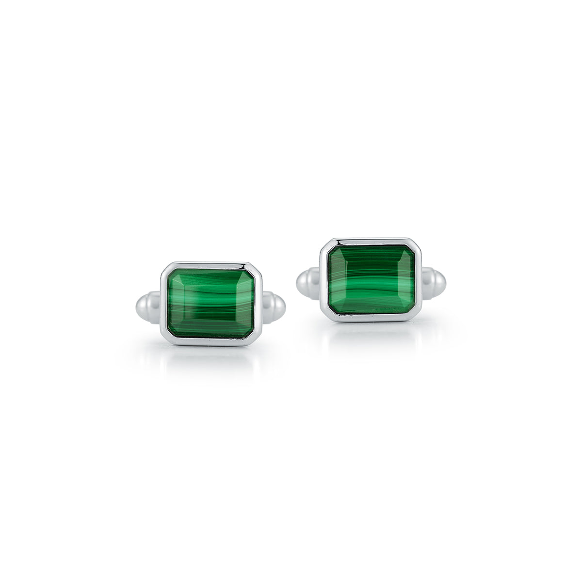 Emerald Cut Malachite Cufflinks