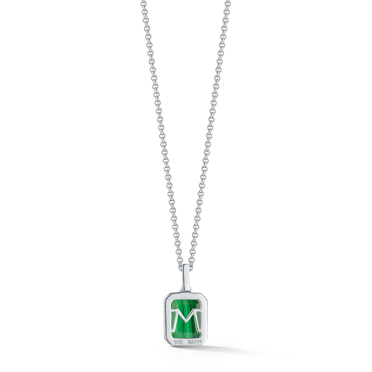 Emerald Cut Malachite Necklace