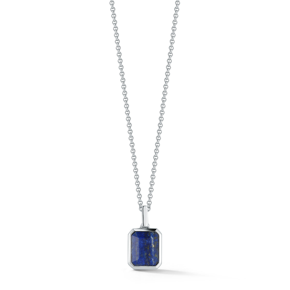 Emerald Cut Lapis Necklace