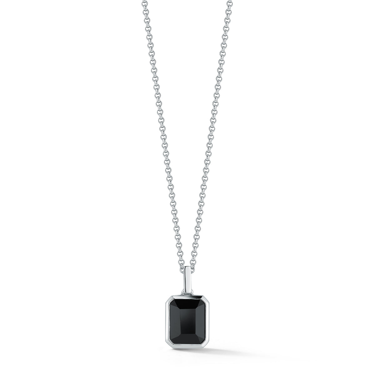 Emerald Cut Onyx Necklace