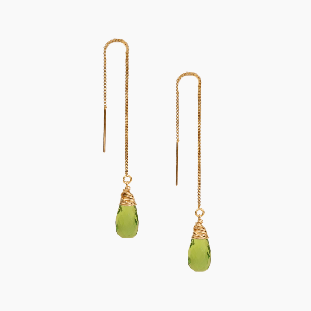 Peridot Threader Earrings