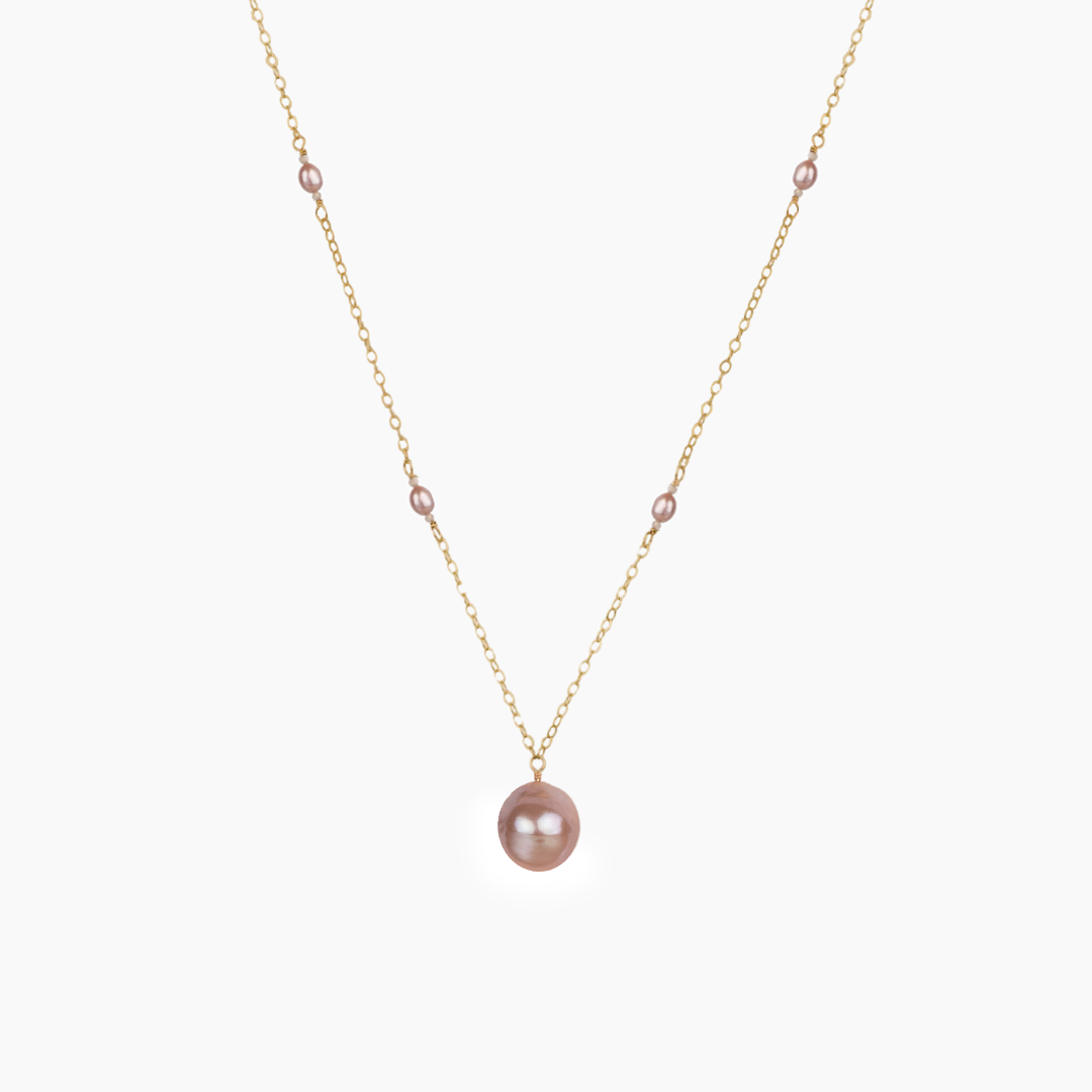 Petite Valentina Pink Pearl Necklace