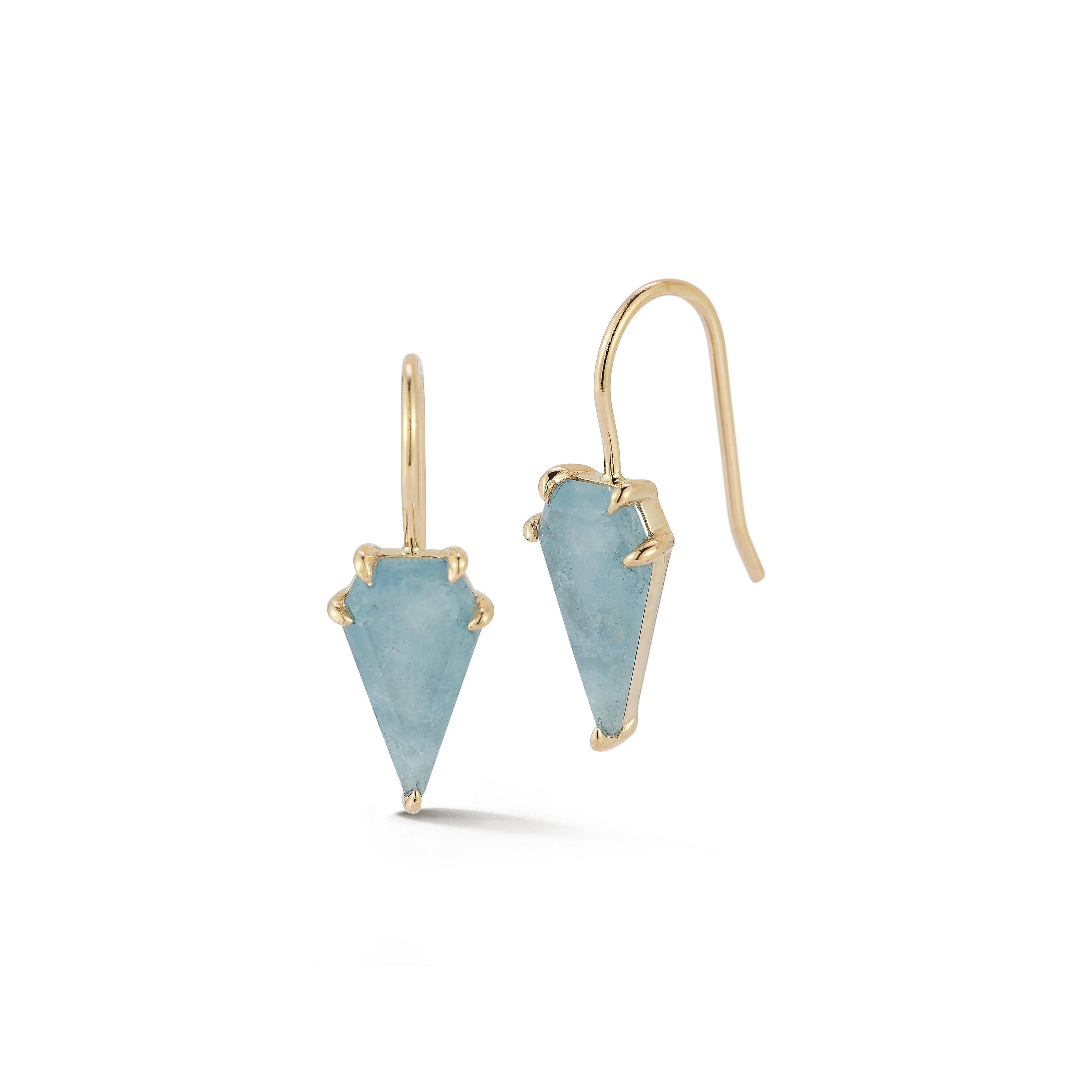 14kt Aquamarine Kite Earrings