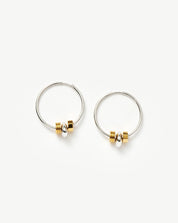 Abacus Beaded Medium Charm Hoop Earrings | 18k Recycled Gold Vermeil and Rhodium on Sterling Silver