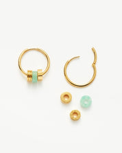 Abacus Beaded Small Charm Hoop Earrings | 18k Recycled Gold Vermeil on Recycled Sterling Silver