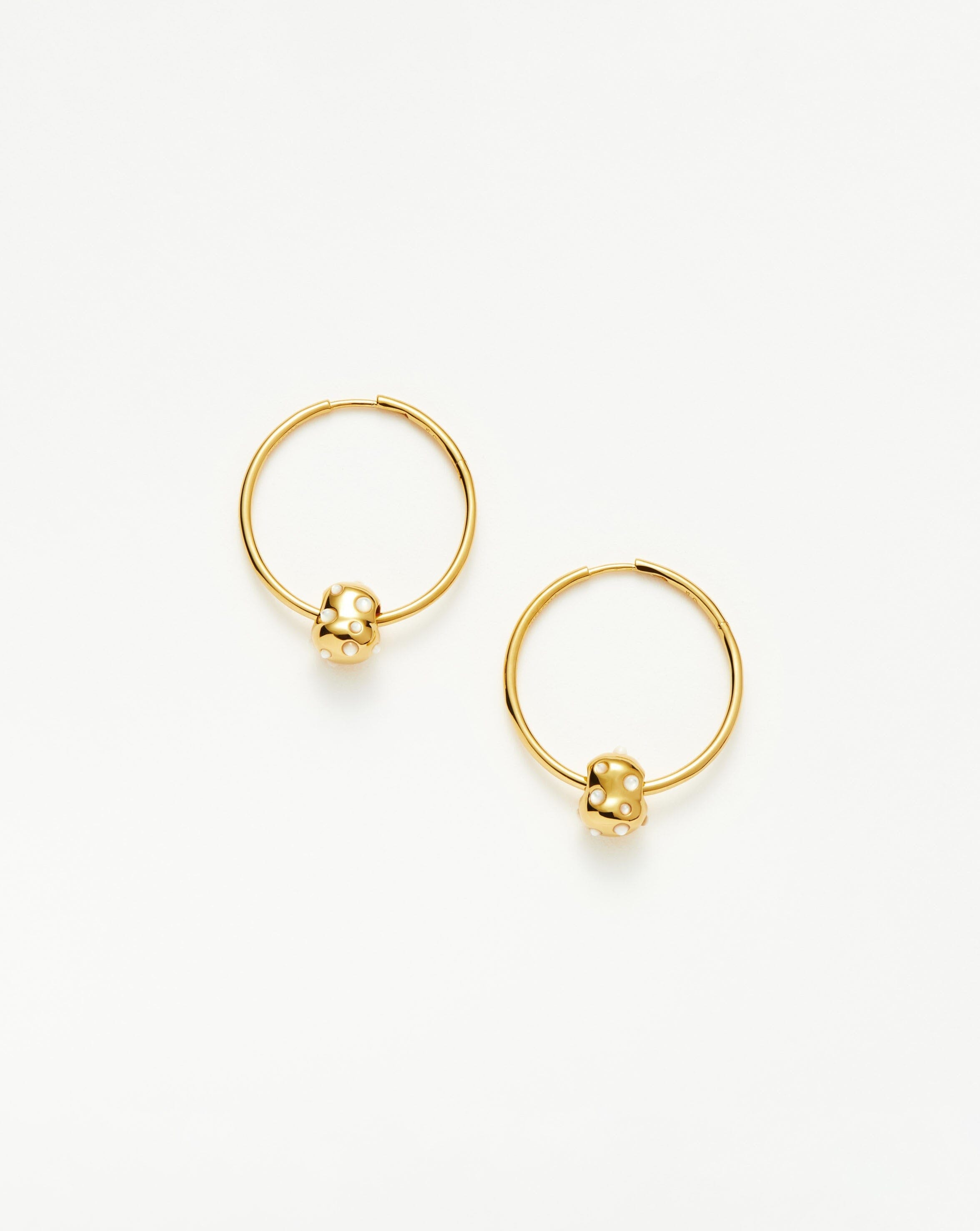 Abacus Nugget Medium Charm Hoop Earrings | 18k Recycled Gold Vermeil on Recycled Sterling Silver