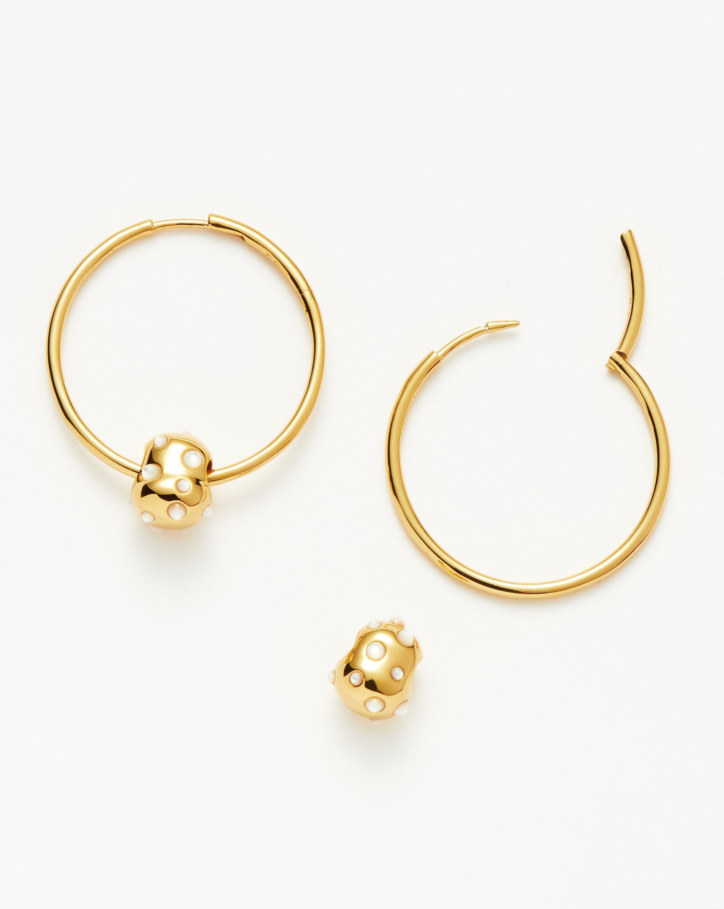 Abacus Nugget Medium Charm Hoop Earrings | 18k Recycled Gold Vermeil on Recycled Sterling Silver