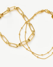 Aegis Double Chain Bracelet Set | 18ct Gold Vermeil