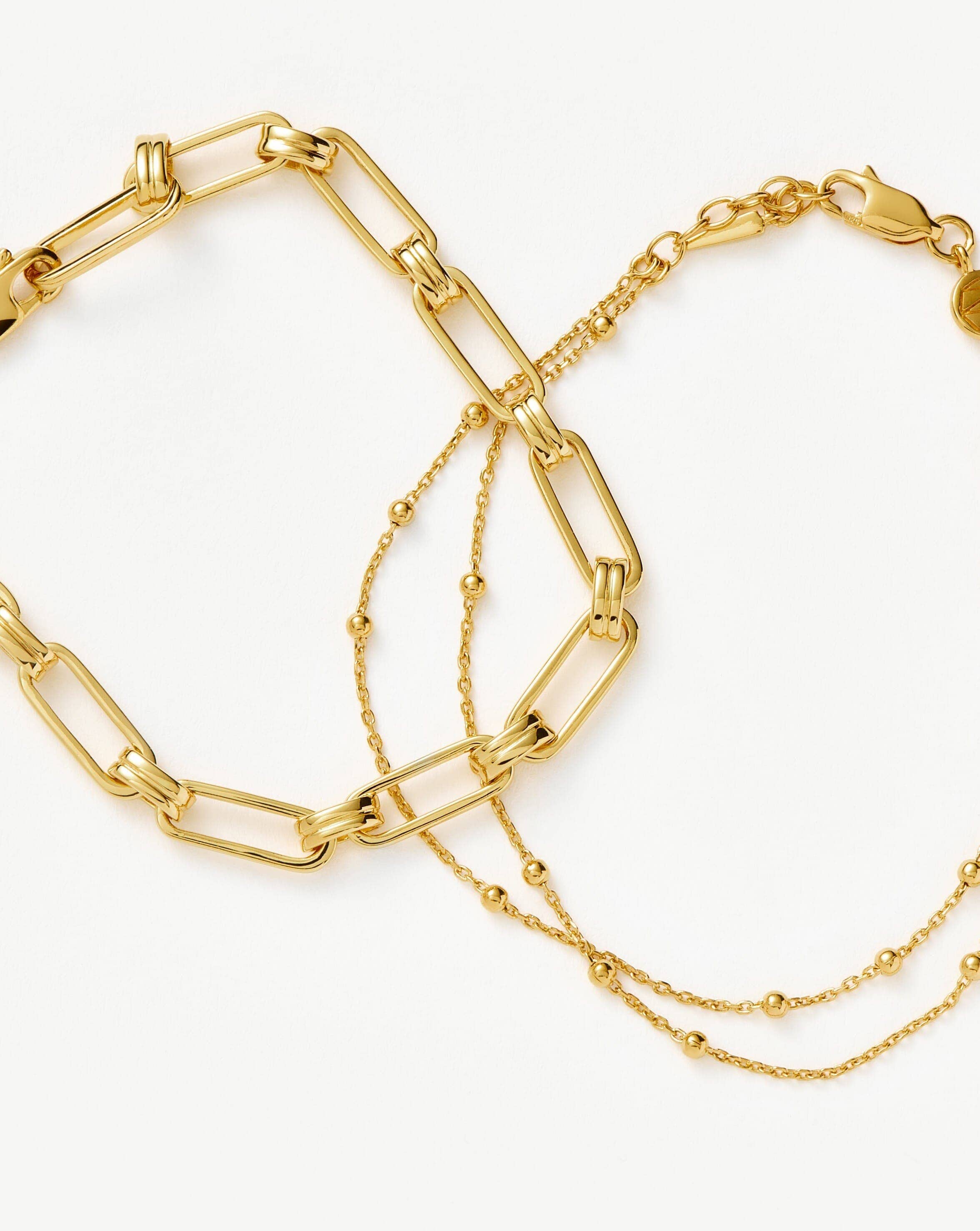 Aegis Double Chain Bracelet Set | 18ct Gold Vermeil