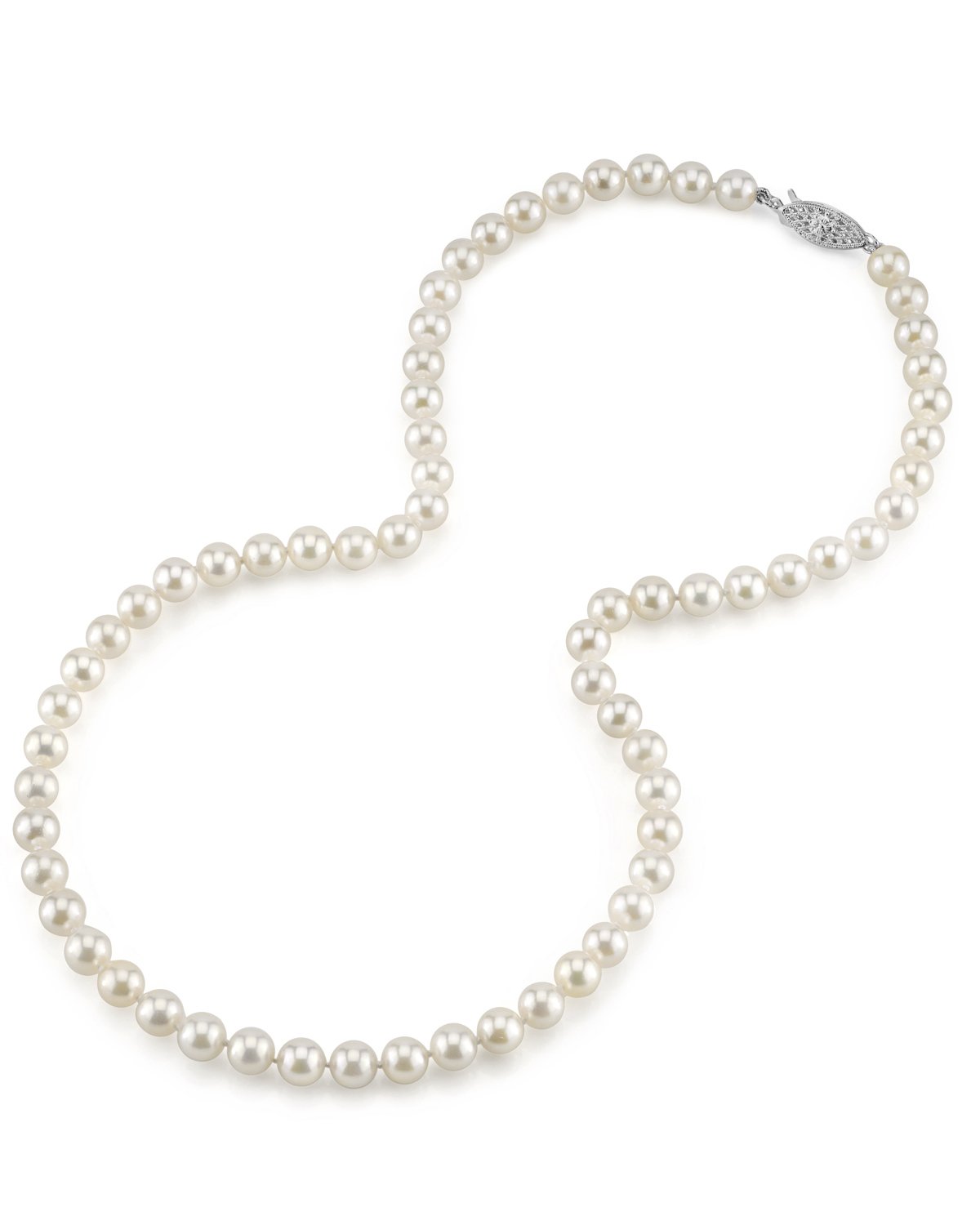 White Akoya Pearl Necklace in AAA Quality 5